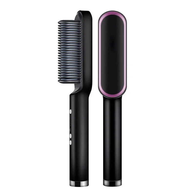 Thermostatic Hair Straightener Comb 5 Temperature Settings Straightening Brush Quick Heat Professional Hair Straightening Brush