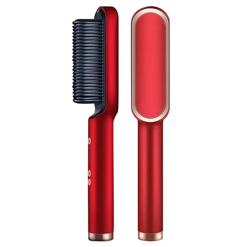 Thermostatic Hair Straightener Comb 5 Temperature Settings Straightening Brush Quick Heat Professional Hair Straightening Brush