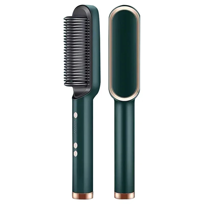 Thermostatic Hair Straightener Comb 5 Temperature Settings Straightening Brush Quick Heat Professional Hair Straightening Brush